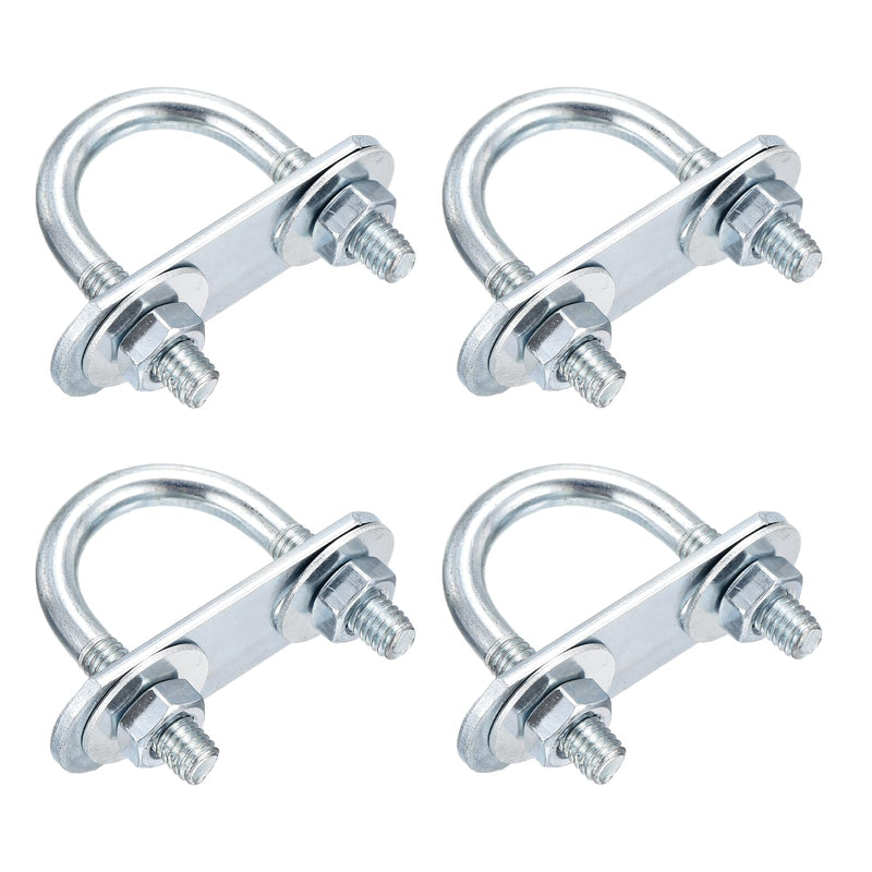 [Australia - AusPower] - M6x22x40mm U Bolts Round Kit - 4Set - Carbon Steel U-Bolt Kit with Nuts, Washers, Frame Plate - Good for DN15 Pipe, Trailer, Automotive, Leaf Spring Fastener M6x22x40mm DN15 Blue and White 4 