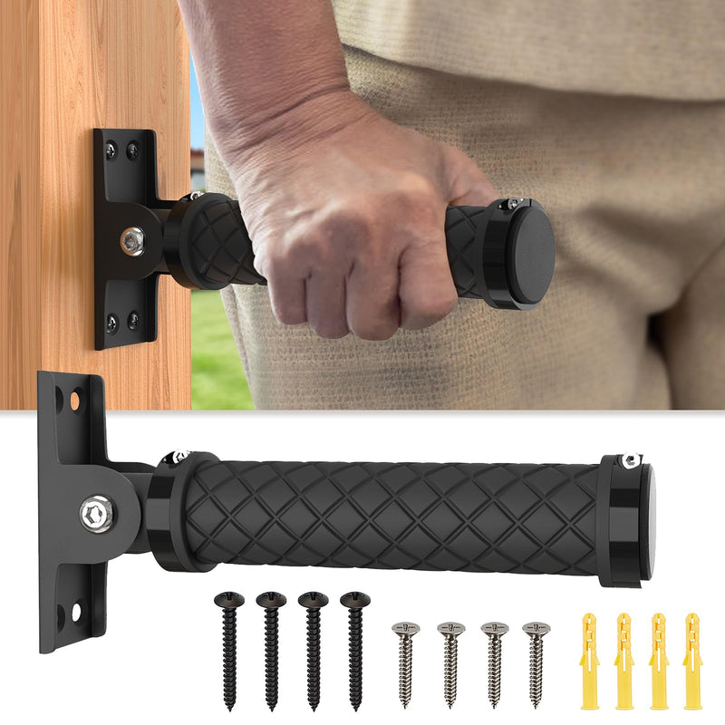 Flip Up Grab Bars for Wall, Home Safety Grab Bars for Seniors, Elderly, Disabled, Non-Slip Assist Hand Rails Grab Handles for Wall, Doorway, Stairs(1 Pack) Black-1 Pack