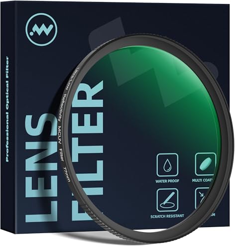 Walking Way 72MM Ultra-Low Reflectivity MCUV Lens Filter, UV Protection Filter 28 Multi-Layer Coating Ultra-Slim HD Waterproof Scratch Oil Resistant Lens UV Filter, HD High Transmittance Optical Glass