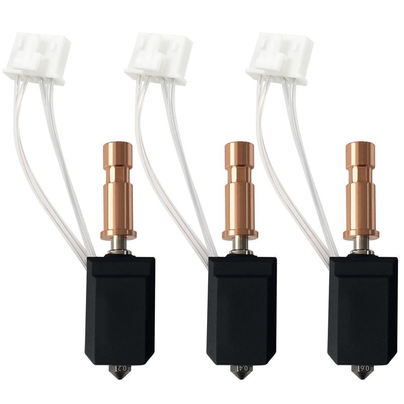 HzdaDeve 0.2MM 0.4MM 0.6MM Ceramic Hotend for Kobra S1 Combo Stainless Steel Print Head Extruder Kit Hot End Hardened Nozzle Heater Block 200K Heating Rod Thermistor for Anycubic Kobra S1 (3 Pack) 3PK