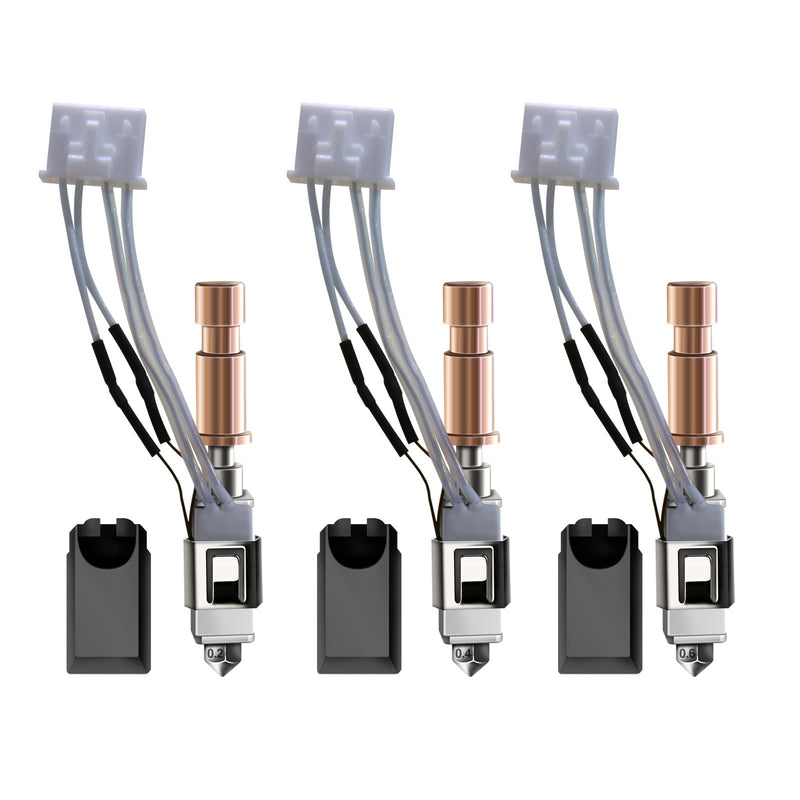 Upgraded 3 Pack Hardened Ceramic Hotend for Kobra S1 Combo 0.2MM 0.4MM 0.6MM Stainless Steel Print Head Extruder Kit Hot End Heater Block Heating Rod Thermistor Nozzle for Anycubic Kobra S1/ACE Pro 0.2/0.4/0.6mmm Kobra s1 Ceramic hotend