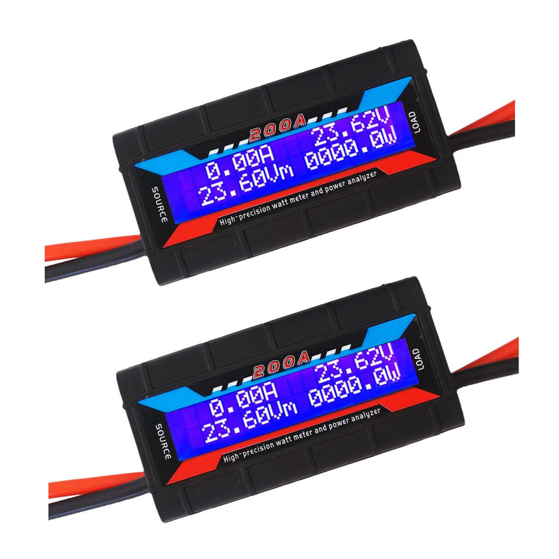 [Australia - AusPower] - 200A Watt Meter High Precision Monitor, DC 0-100V Voltage Amp Tester, Power Analyzer Multimeter, Set of 2, for RC,Solar Panel, Wind Power 200A 100V 