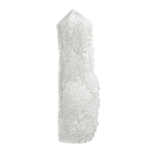 TUMBEELLUWA White Rock Quartz Crystal Obelisk Tower for Healing Wiccan 301-400 g