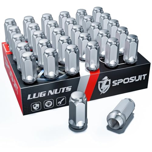 Sposuit 32-piece chrome lug nuts, 9/16-18 thread with 3/4-inch hex, for Ram vehicles