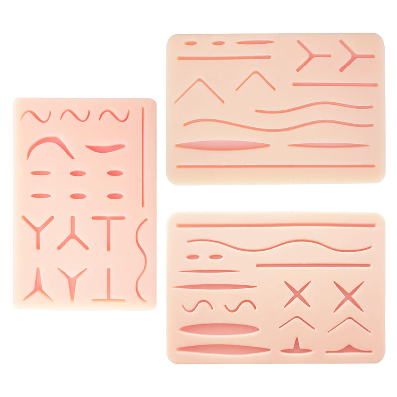 [Australia - AusPower] - Suture Pad 3 Layer Suture Practice Pad with Wounds Suture Practice Kit, Hard to Rip, Tear or Break for Medical and Vet Students Veterinarian Nurses Training and Practice (3 Pcs) 