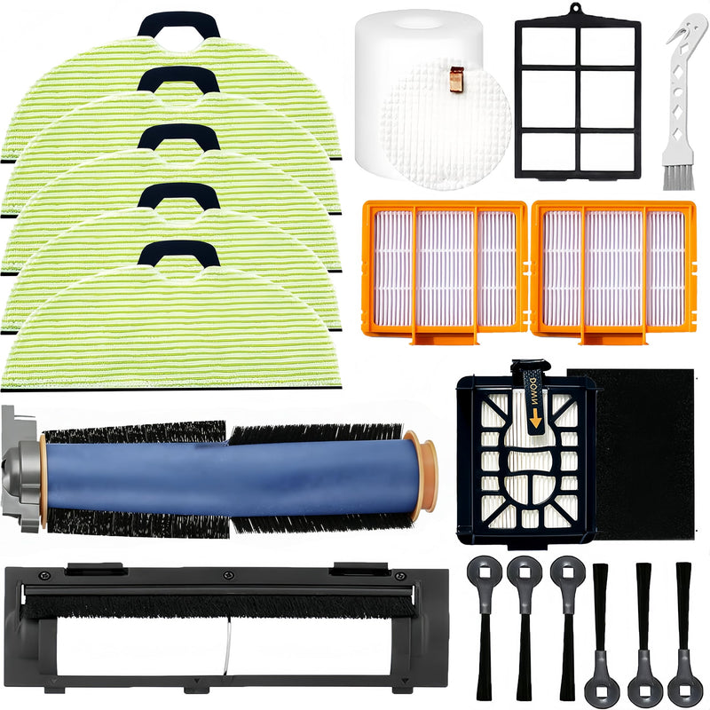 [Australia - AusPower] - Replacement Parts Compatible with Shark AV2610WA AV2630WA RV2610WA Matrix Plus Robot Vacuum Cleaner,1 Main Brush,1 Main Brush Cover,2 Filters,5 Mop Pads,6 Side Brushes,1 Pre Filter,1 Pre-Motor Foam 