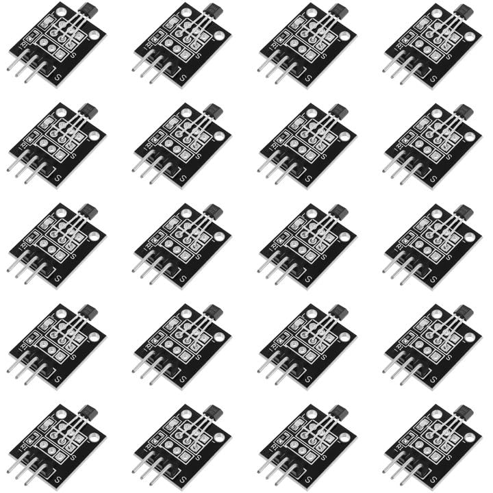 20-piece RANSANX KY-003 Hall Effect Magnetic Sensor Module with A3144E sensor for Arduino, 3.3V–5V