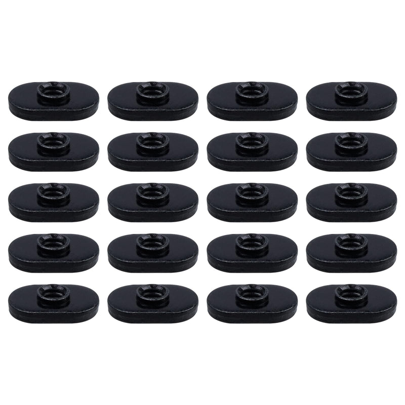 [Australia - AusPower] - 25 Packs 1/4"-20 Threaded Centered Slide in Economy T Nuts, Applicable to T Track Accessories Hardware Nuts for Aluminum Extrusion Profile Rail or Base Aluminum Extrusion (Black) 