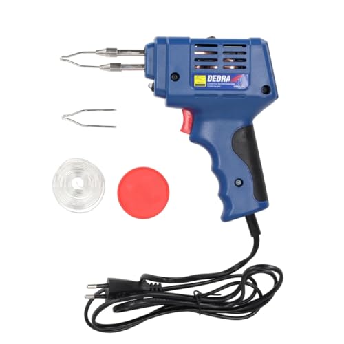 DEDRA Transformer Soldering Iron Soldering Gun Strong 175 W, up to 600 °C, Lightweight 0.65 kg, Additional Lighting, Soldering Iron with LED Light, Wired Electric Soldering Gun