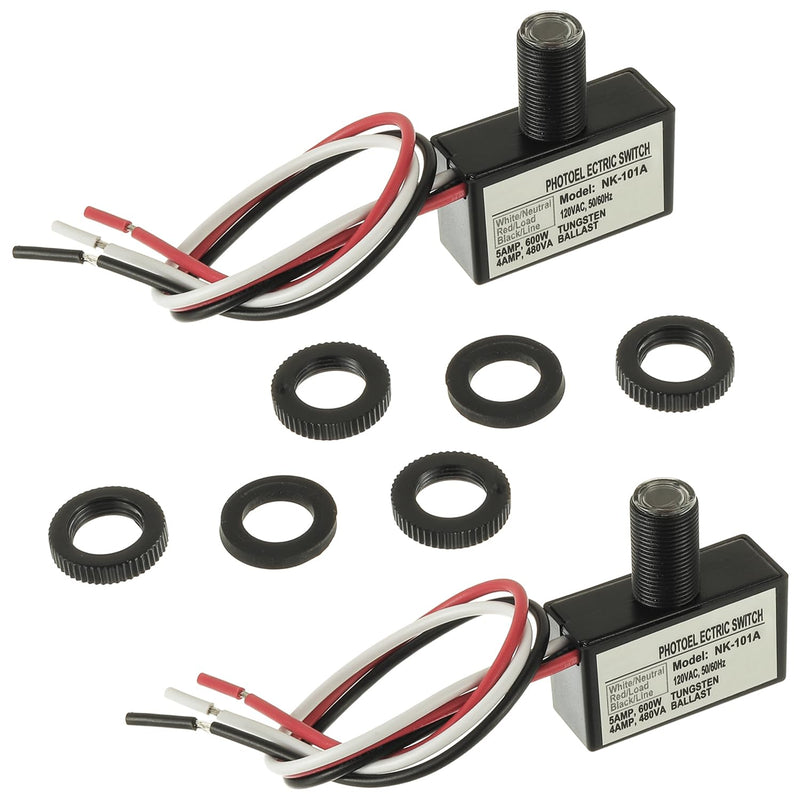 [Australia - AusPower] - 2 Pack 105V-130V AC Photocell Light Sensor Light Control Sensor Button Switch Dusk to Dawn Sensor for Outdoor Lighting Photoelectric Switch with Automatic Illumination Detection Circuit 2 Pack 