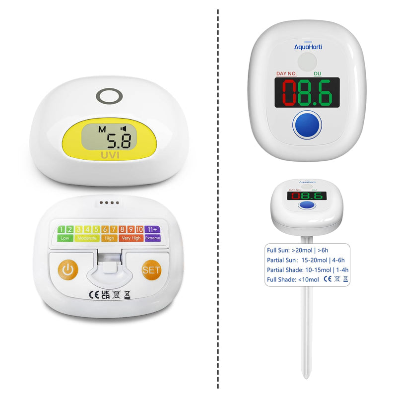 [Australia - AusPower] - AH-20Plus DLI Meter.Full Sun,Partial Sun,Partial Shade,Shade.Sun Hours.Sunlight Meter for Gardening. Sunlight UV Index Meter 