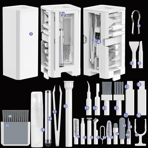 Electronics Cleaning Kit 32 in 1 Multi-Functional Keyboard Cleaning Kit White