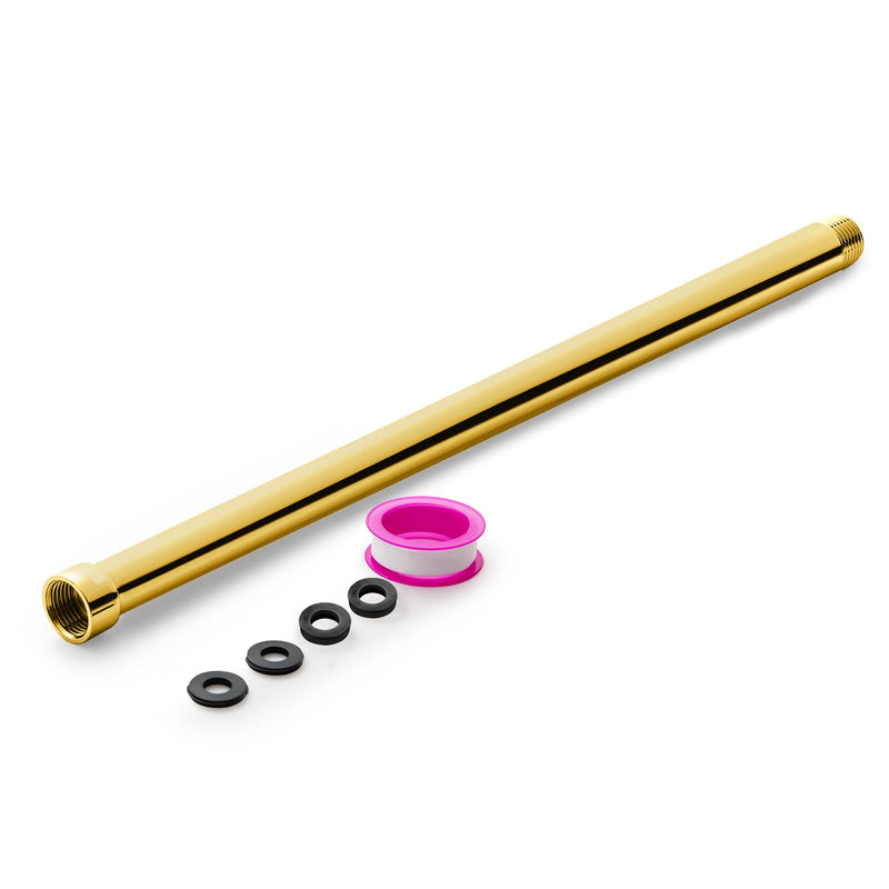 OFFO Shower Head Extension Arm, Shower Arm Extension Shower Head Extender Made of 304 Stainless Steel Shower Pipe Extension, Bright Gold 16 in