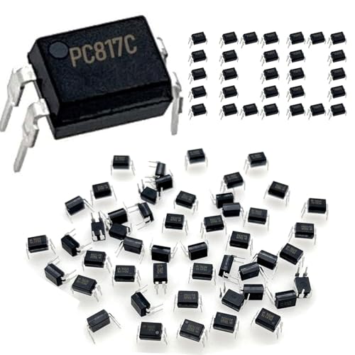 PC817C Optocoupler, 2.54 mm DIP, Pack of 100 | 4 pin 4 pin photo coupler for mounting, pins, for DIY, DIP-4, 2.54 mm spacing