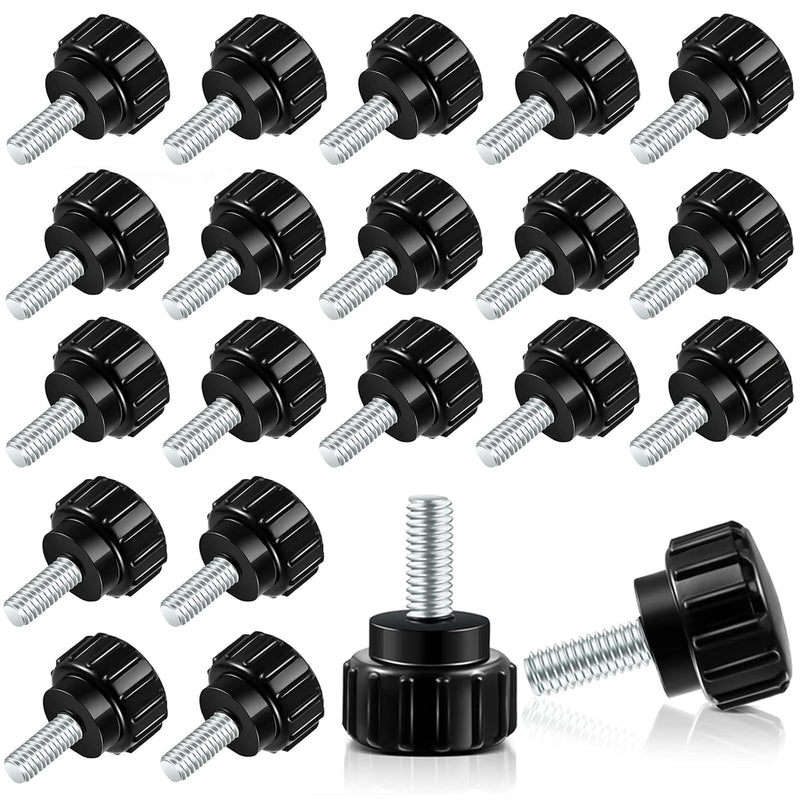 [Australia - AusPower] - 20 Pcs M4 x 10 mm Threaded Knurled Thumbscrew, Monitor Screws Vesa Mount Screws Carbon Steel Clamping Knobs Grip Thumb Screw Mounting Thumb Screw 
