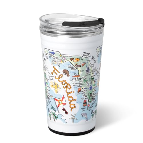 Swig Life 24oz Insulated Party Cup with EZ Slider Lid, Florida 24 Ounces
