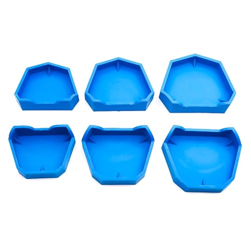 Dental Plaster Model Base, 6 Pieces Dental Impression Material Molding Tray, Silicone Lab Model Molding Tray for Dentist, Suitable for Various Trays