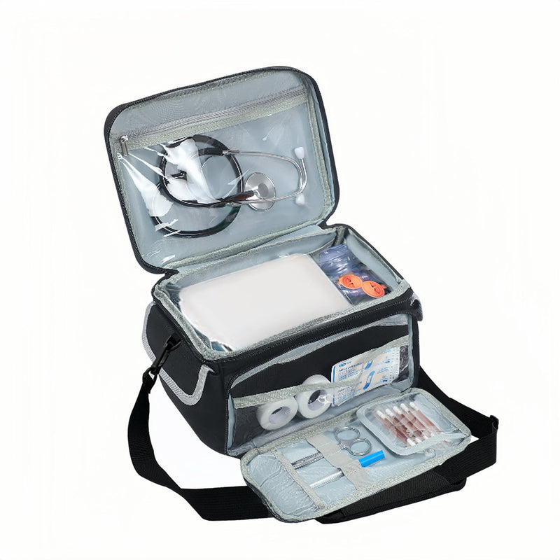 [Australia - AusPower] - Nebulizer Carrying Case for Travel, with Shoulder Strap for Tabletop or Portable Nebulizer, Nebulizer Accessories and Supplies, First Responder Bag, Medical Bag Empty 