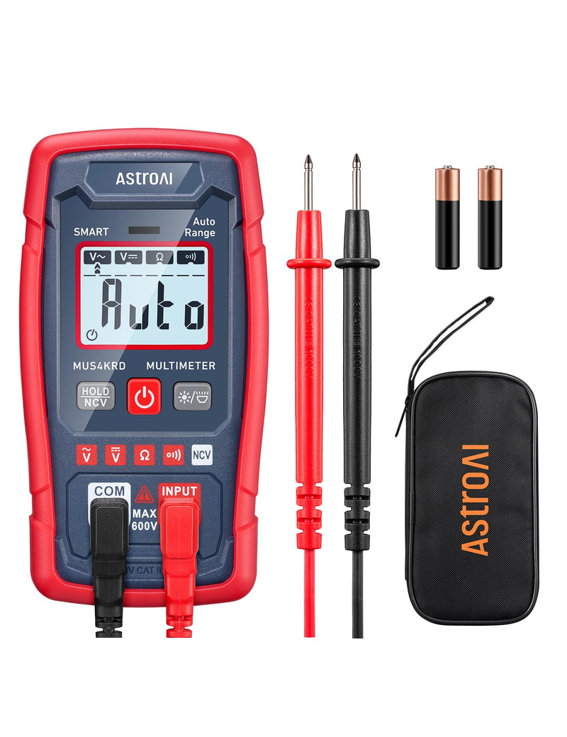 [Australia - AusPower] - AstroAI Multimeter Tester 4000 Counts, Smart Measuring Mode, Auto-Ranging, and Voltmeter 1.5v/9v/12v Battery Voltage Tester Auto-Ranging/Ohmmeter/DMM with NCV Function 