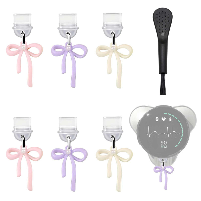 [Australia - AusPower] - 6 Pack Dust Plug Charm for EKO CORE 500,Bling Butterfly Anti Dust Plug Cover Charging Port Protector Cap with Cleaning Brush for EKO Core 500 Digital Stethoscope 