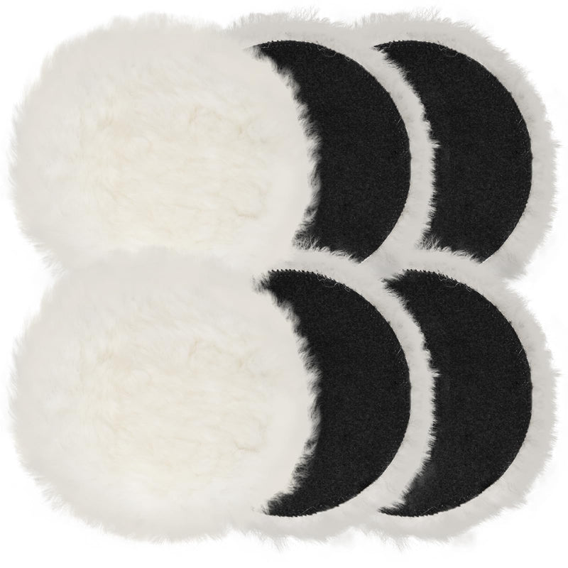 Polishing Attachment Compatible with Bosch Random Orbital Sander, BESPOTCL 6 Pieces 125 mm Lambswool Polishing Pads Polishing Pads Polishing Hoods for Random Orbital Sanders with for Car, Car Headlights, Cork Floors etc. 6 pieces