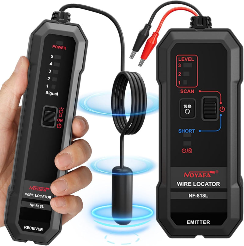 [Australia - AusPower] - Underground Wire Locator, Underground Cable Locator for Pet Fence Buried Sprinkler Valve, Cable Tester for Locating Irrigation Tone Generator Kit, Electrical Underground Wire Tracer 