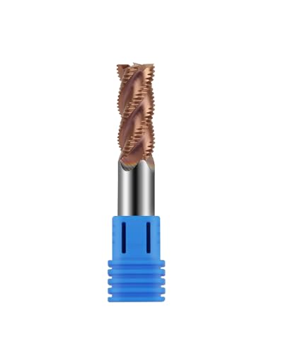 Zorqon 1/2-inch carbide roughing end mill with 4 flutes and square nose cutting end