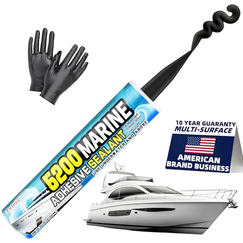Tylove Black 5200 marine sealant tube for boats, RVs, hulls, decks, fiberglass, wood, metal, and ponds