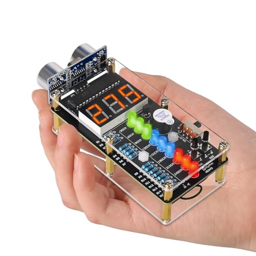 HC-SR04 Ultrasonic Rangefinder Soldering Kit for School | With LED display, DIY distance sensor soldering kit kit, mint soldering learning for home, school and daily use