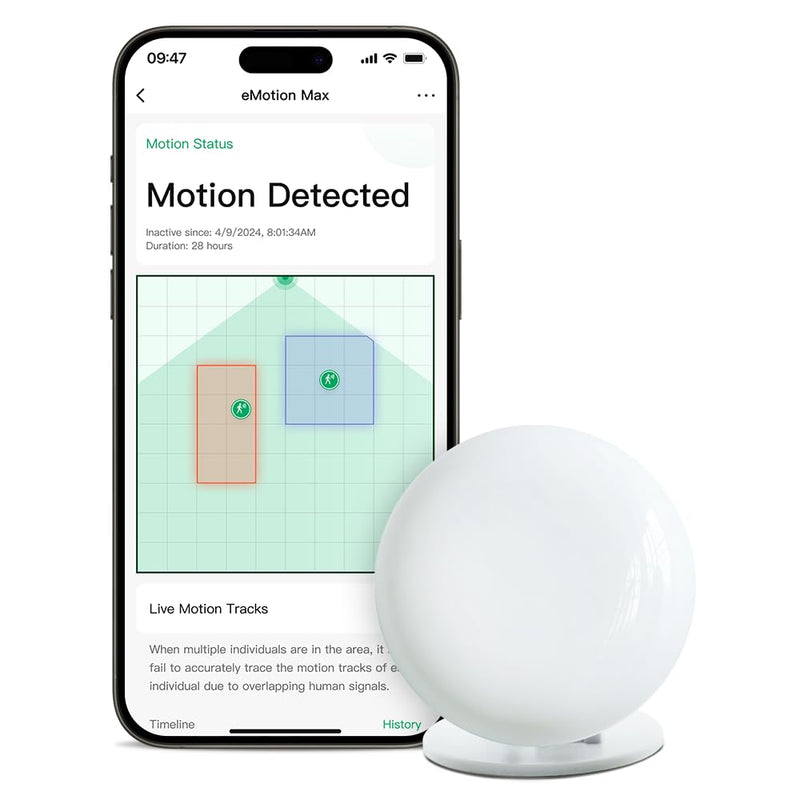 [Australia - AusPower] - Emotion Max Presence Sensor, 60GHz mmWave Radar WiFi Smart Motion Sensor, IR Blaster, Light Sensor, Motion2MQTT Home Assistant, Compatible with Alexa and Google Home eMotion Max-new 