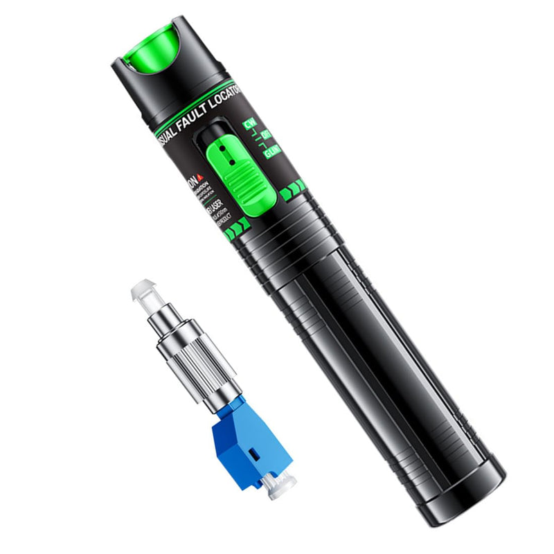 [Australia - AusPower] - Visual Fault Locator - Green Light Fiber Optic Tester,510nm Wavelength, Compatible with SC/FC/ST/LC Interfaces, Ideal for Network HT-15 