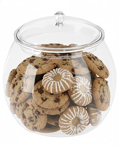 Rocutus Candy & Cookie Jar with Airtight Lid, Plastic Candy Jar Cookie Jar Jar for Pantry Organization, Sugar, Flour, Pasta, Dog Treats, Clear Food Storage Canister & Home Decoration (1.5 Gallon) 1.5 Gallon