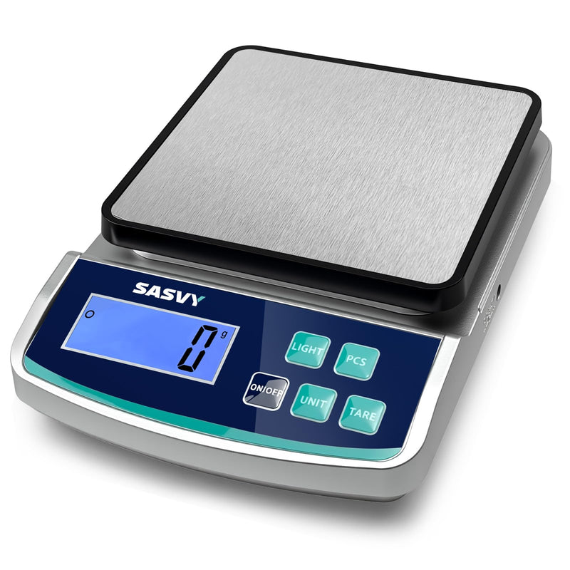 [Australia - AusPower] - Digital Lab Scale 15kg x 1g oz/lb/g/kg Precision Electronic Scientific Scale Analytical Balance for Laboratory Jewelry Kitchen Includes Rechargeable Battery 15kg 1g 