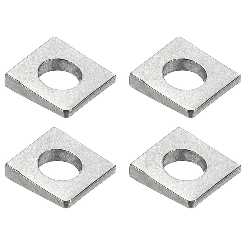 [Australia - AusPower] - PATIKIL 4pcs Beveled Square Washers, M10x22mm Square Beveled Washers Bearing Strut Plate Flat Pad Spacer 304 Stainless Steel for 10mm Bolts Wedge Shim Leveling Fastener Nut Gasket, Silver 