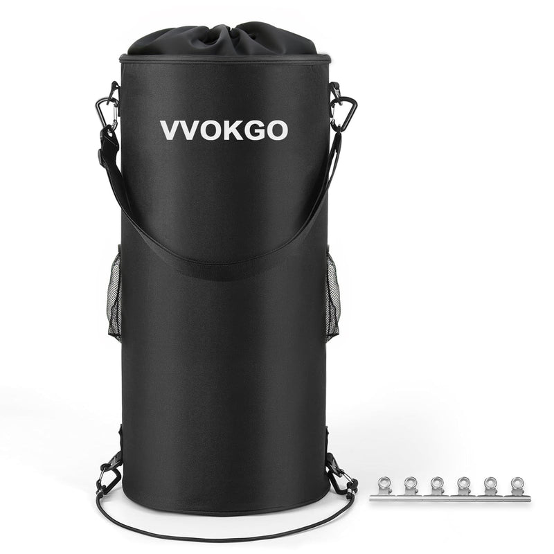 VVOKGO Portable Boat Trash Can with Odor-Resistant Design - Durable Marine Garbage Storage Bag for Boats, RV, Pontoon, Camping, Fishing - Includes 12 Clips