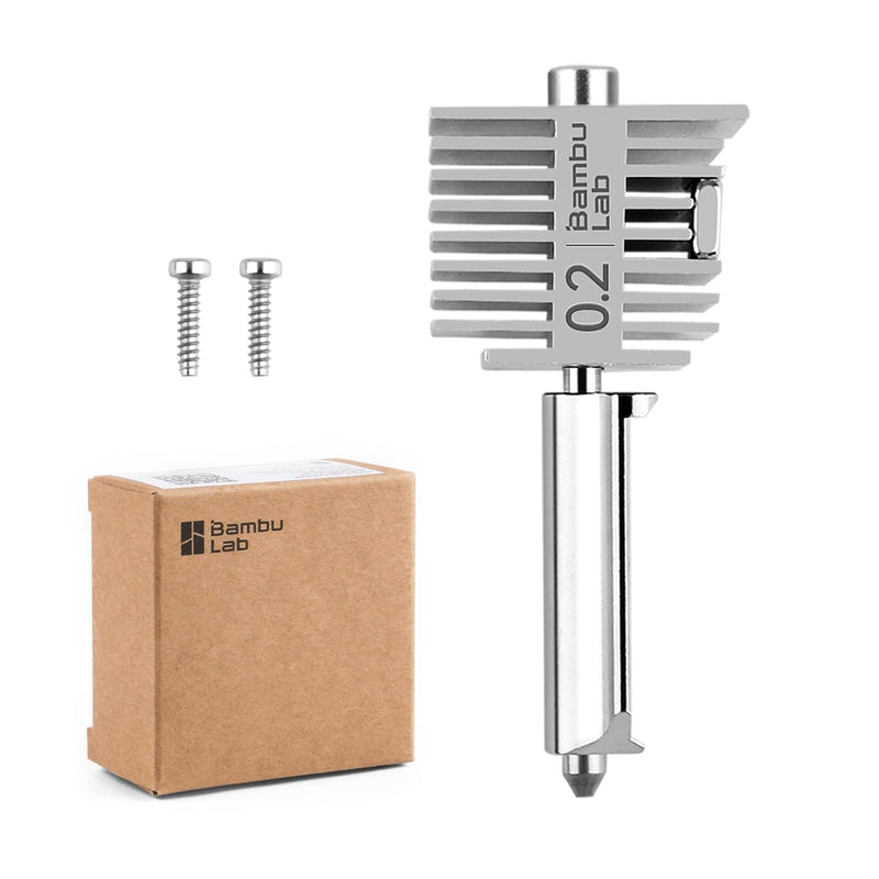 Bamboo Lab Original Stainless Steel Assembly Hotend Kit with 0.2mm Nozzle for Bambu Lab A1 Series,All Metal Extruder Hot End Kit, Compatible with A1 and A1 Mini 3D Printer 0.2mm Stainless Steel