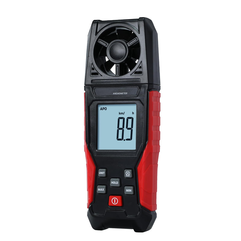 [Australia - AusPower] - Digital Anemometer Handheld Wind Speed Meter – Measures Wind Speed in m/s, km/h, ft/min, mph, Knots & Air Temperature – Max/Min, Data Hold, Backlit Display – for HVAC, Sailing, Weather, Drone Flying 