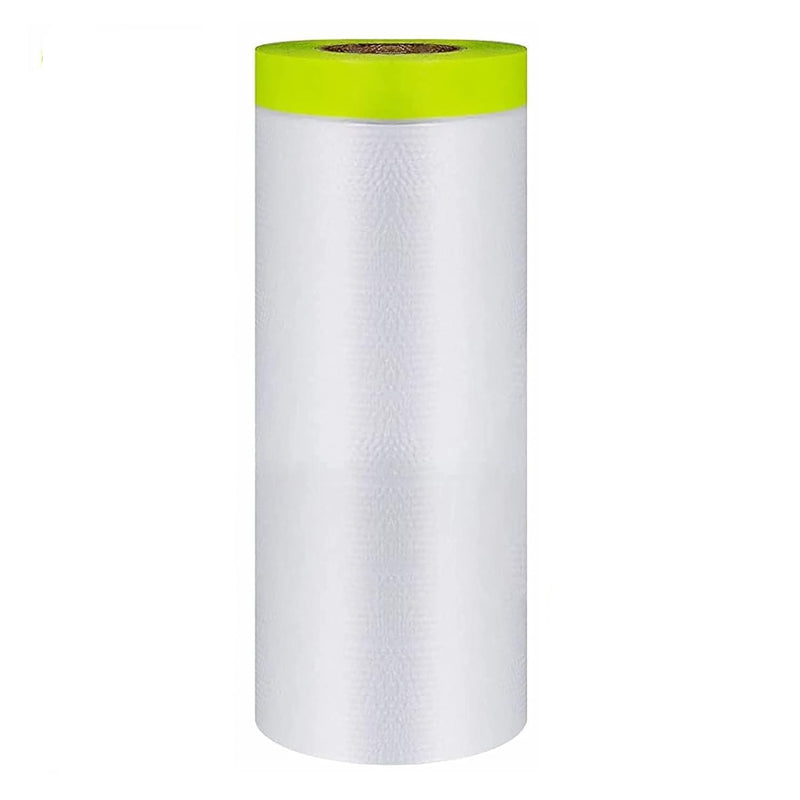 Pre-Taped Masking Film-55inx65ft Tape and Drape Painters Paper Rolls, Plastic Painting Film for Automotive Painting Covering (1 roll)