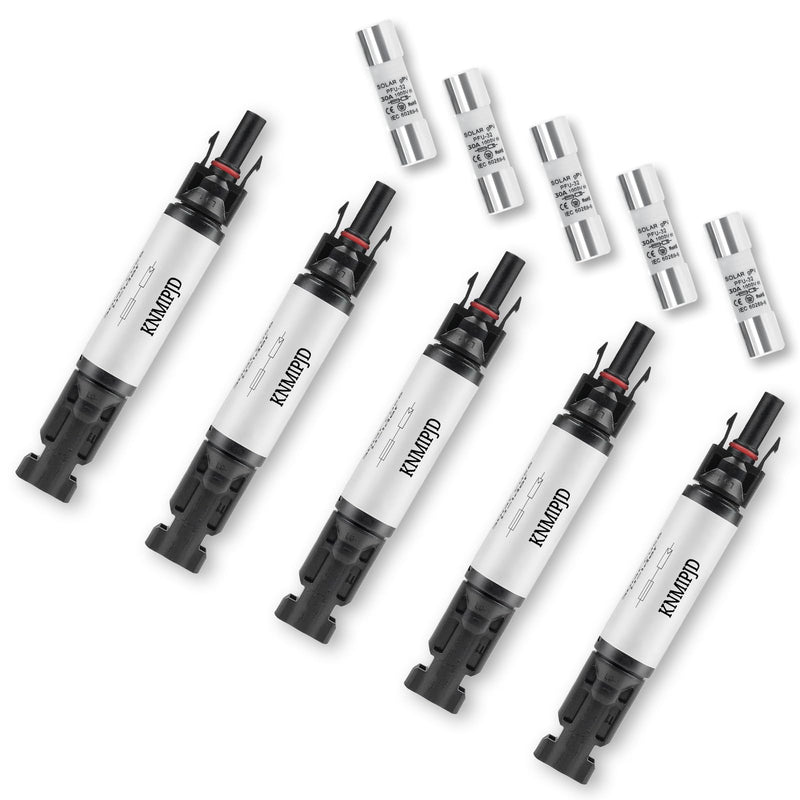 Solar Fuse Holder 30Amp 1000V Solar Panel Fuse 5PCS 30A mc4 Fuse IP67 Fuse Holder Suitable for Solar Energy Systems and Solar Panels（30A 5PCS） 30A 5PCS