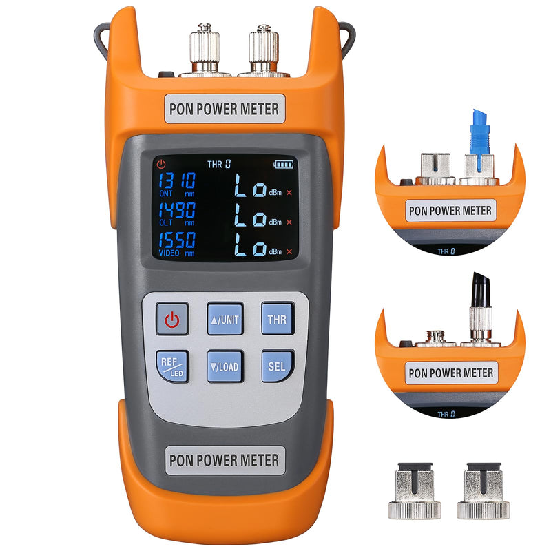[Australia - AusPower] - PON Optical Power Orange A-330U SCUPC Interface Optical Fiber Power Meter Network Online Detection Tester with SCUPC/FCUPC Adapter 1310 1490 1550nm (SCUPC FCUPC Interface) SCUPC FCUPC interface 