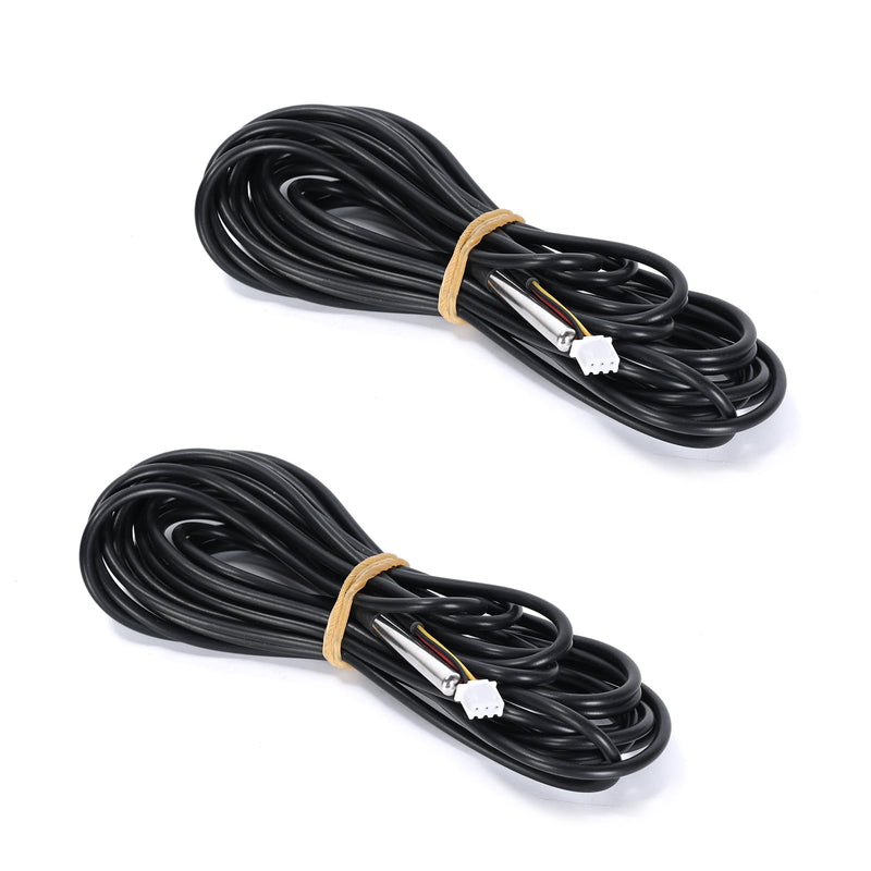 [Australia - AusPower] - 2PCS 5 Meter DS18B20 Temperature sensors Equipped with XH2.54-3Pin terminals, Waterproof Digital Temperature Probe sensors Compatible with Arduino, Raspberry, Pi 5-Meter/16.4FT 