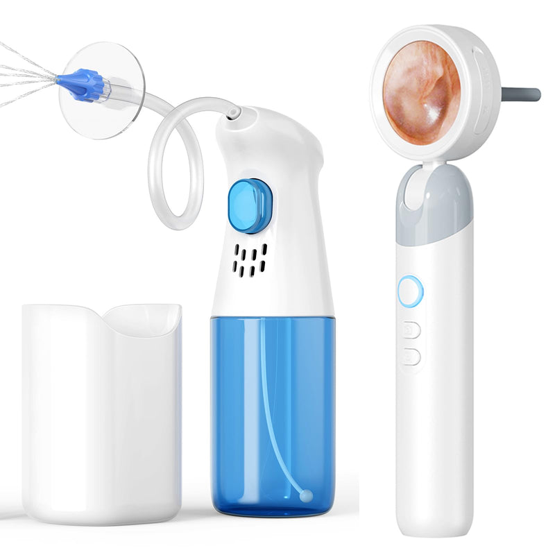 [Australia - AusPower] - Ear Scope Otoscope Camera - Ear Cleaner Manual Ear Irrigation Flushing Kit 