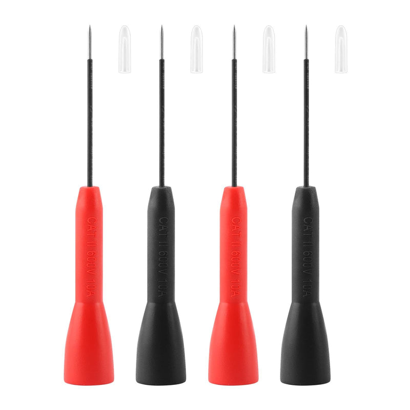 [Australia - AusPower] - 4 Pack 2mm Extended Needle Test Probes, Multimeter Test Leads, 600V/10A Non Destructive Multimeter Test Probe for Fluke Leads tl71 tl75 
