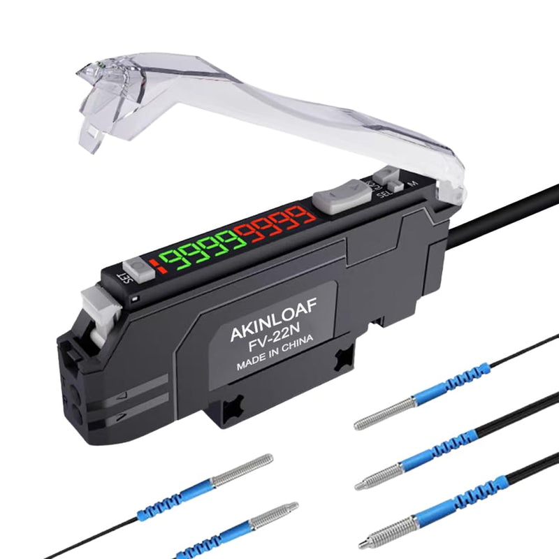[Australia - AusPower] - FV-22N Fiber Optic Amplifier, Fiber Optic Sensor Proximity Switch; Long Distance Optical Communication Diffusion Induction photoelectric Switch; Comes with Instruction Manual Regular FV-22N 1 