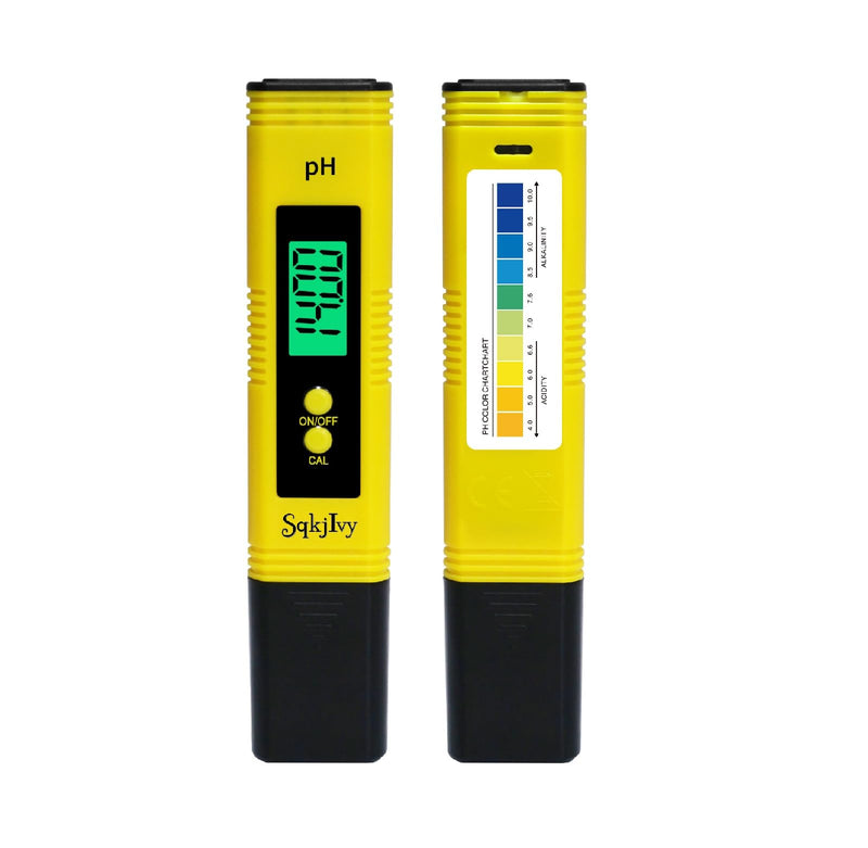 [Australia - AusPower] - pH Meter for Water Hydroponics Digital pH Tester Pen 0.01 High Accuracy Pocket Size with 0-14 pH Measurement Range for Household Drinking, Pool and Aquarium（Yellow） 