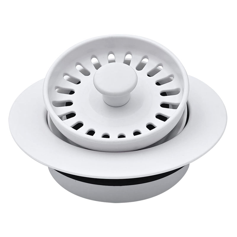 GZILA Garbage Disposal Drain Strainer and Stopper with Decorative Disposal Flange in White, Fit 3.5 Inch Standard Drain Hole