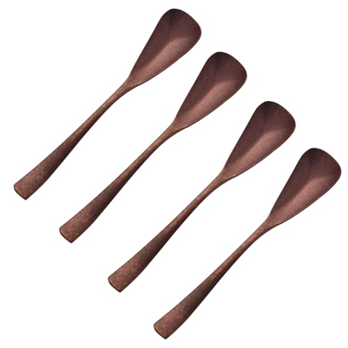 4.33-Inch Vintage Teaspoon, Hand-Forged Antique Copper Spoon, Suitable for Stirring Coffee and Desserts, Cakes, Ice Cream (4) 4