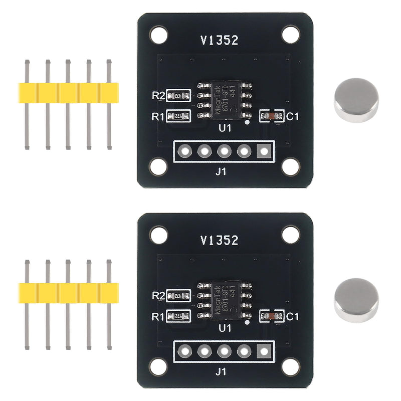[Australia - AusPower] - 2pcs MT6701 Magnetic Encoder Magnetic Induction Angle Measurement Sensor Module 3.3V 14bit High Precision Replace AS5600 