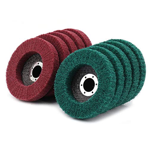 SI Fang 125mm Polishing Disc, Pack of 10, Flap Disc, Cleaning Rust Removal | Sanding fleece metal, for stainless steel polishing, 180/320 grit size sanding discs for angle grinders Set of 10 sanding discs