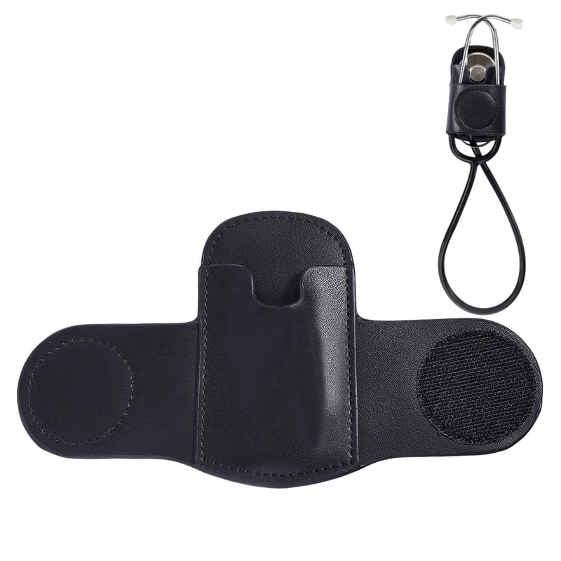 [Australia - AusPower] - Stethoscope Holder Clip PU Leather Stethoscope Hip Holder for Nurse Doctor Work Accessories Waist Pack, Nursing Student Essentials Carrying Travel 